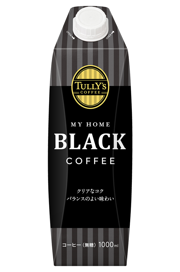 伊藤園 タリーズコーヒー マイホーム ブラックコーヒー 1L 1000ml 紙パック 屋根型キャップ付容器 6本 1ケース TULLY'S COFFEE MY HOME BLACK COFFEE