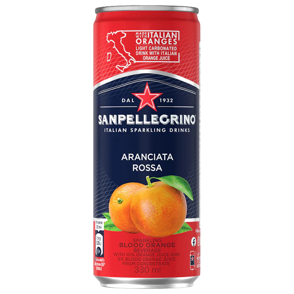 サンペレグリノ イタリアン スパークリングドリンク アランチャータ ロッサ（ブラッド オレンジ） 缶 1ケース 24本入り 330ml