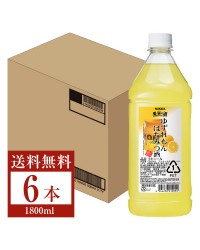アサヒ ニッカ 果実の酒 ゆずれもんはちみつ酒 15度 ペットボトル 1800ml（1.8L） 6本 1ケース asahi nikka 国産