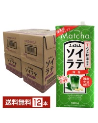 ふくれん 国産大豆 ソイラテ抹茶 1L 紙パック 1000ml 6本×2ケース（12本）