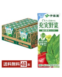 伊藤園 充実野菜 緑の野菜ミックス 200ml 紙パック 24本×2ケース（48本）