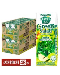 カゴメ 野菜生活100 グリーンサラダ 200ml 紙パック 24本×2ケース（48本） 野菜ジュース Green Salad