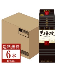 合同酒精 本格芋焼酎 黒海渡 黒麹仕込 25度 紙パック 1.8L（1800ml） 6本 1ケース いも焼酎