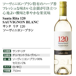 サンタ リタ  120（シェント ベインテ） ソーヴィニヨン ブラン 2020 750ml  白ワイン チリ | 酒類の総合専門店 フェリシティー お酒の通販サイト