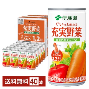 伊藤園 充実野菜 緑黄色野菜ミックス 190g 缶 20本入り×2ケース（40本）