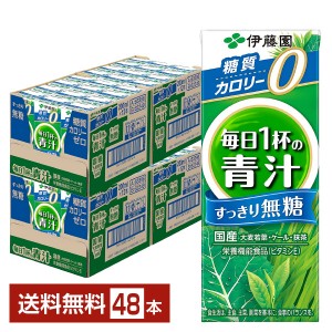 栄養機能食品 伊藤園 毎日1杯の青汁 すっきり無糖 200ml 紙パック 24本×2ケース（48本）
