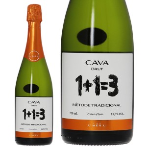 1＋1＝3（ウ メス ウ ファン トレス） ブルット 750ml スパークリングワイン スペイン