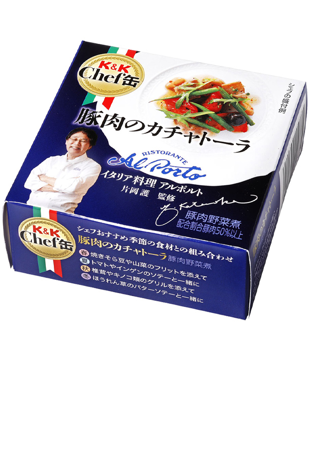 賞味期限2023年6月まで】K&K 缶つま Chef缶 豚肉のカチャトーラ
