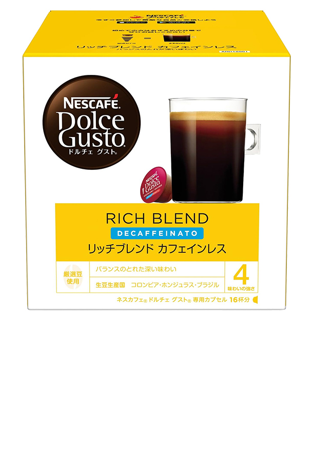 ネスレ ネスカフェ ドルチェ グスト 専用カプセル リッチブレンド カフェインレス 9.1g×16P入 1箱（16P） Nescafe コーヒー カプセル