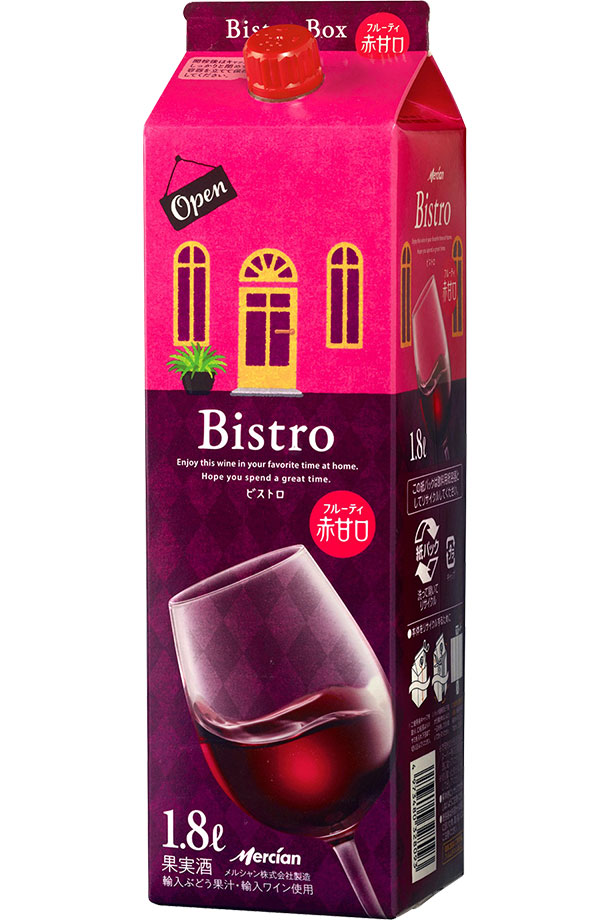メルシャン ビストロ フルーティ赤甘口 ボックス 1.8L 1800ml 6本 1ケース 紙パック 赤ワイン