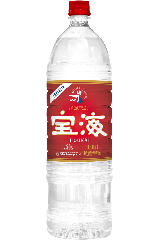 アサヒ 韓国焼酎 宝海 20度 ペットボトル 1800ml （1.8L）6本 1ケース 甲類焼酎 韓国