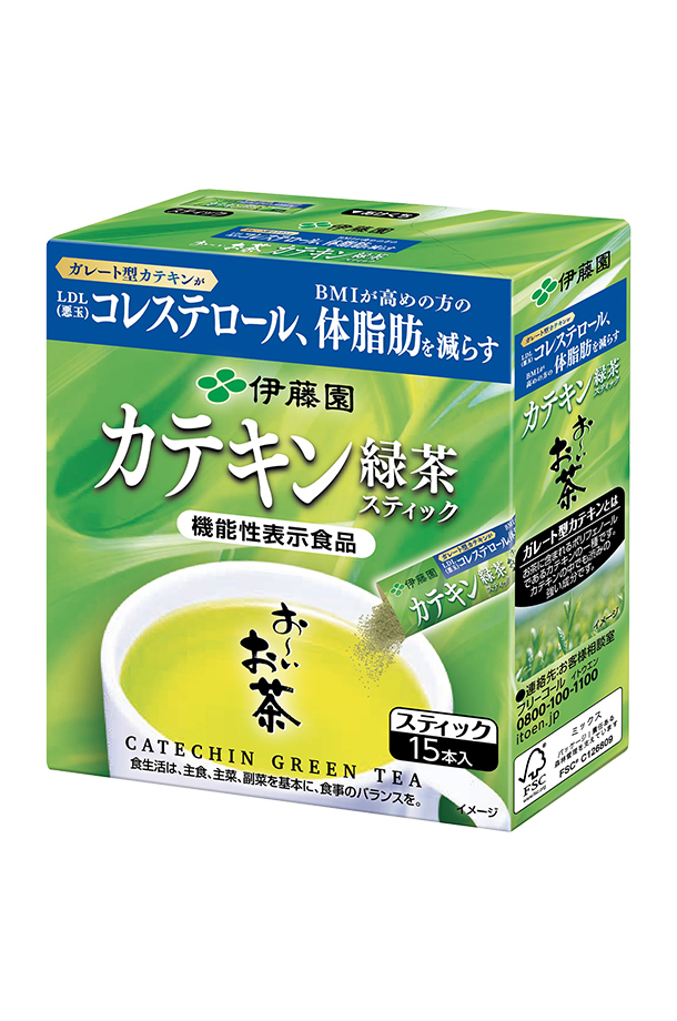 機能性表示食品 伊藤園 おーいお茶 カテキン緑茶スティック 0.8g×15本 10箱×2ケース（20箱）粉末 お～いお茶