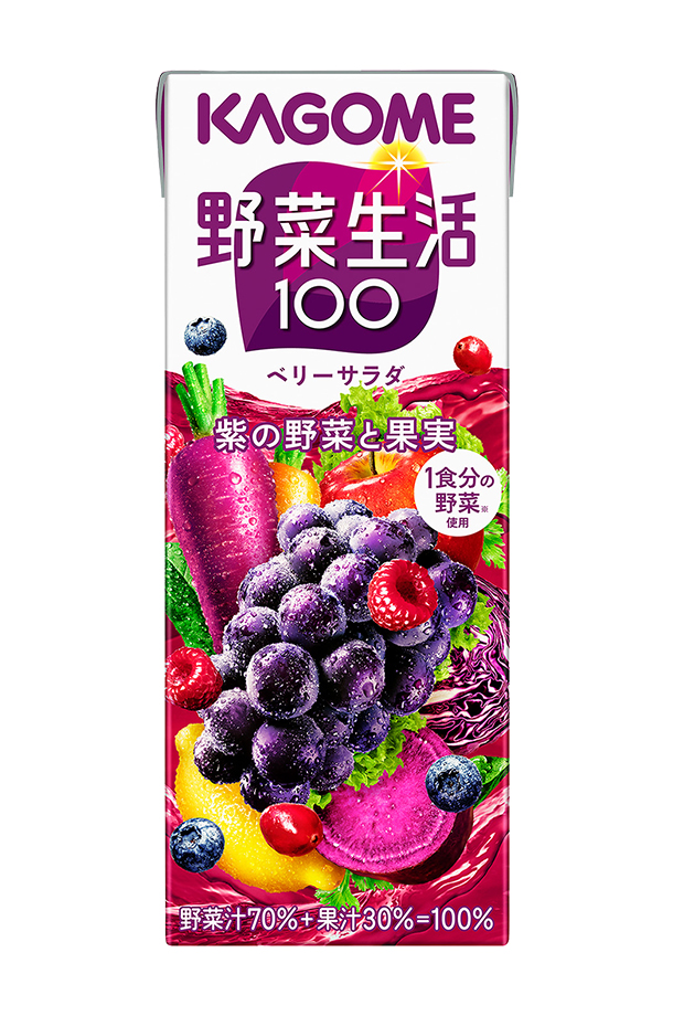 カゴメ 野菜生活 100 ベリーサラダ 200ml 紙パック 24本 1ケース