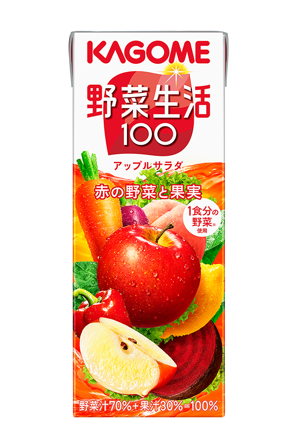 カゴメ 野菜生活 100 アップルサラダ 200ml 紙パック 24本 2ケース（48本）