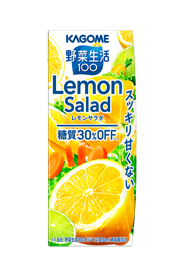カゴメ 野菜生活100 レモンサラダ 200ml 紙パック 24本×3ケース（72本） 野菜ジュース