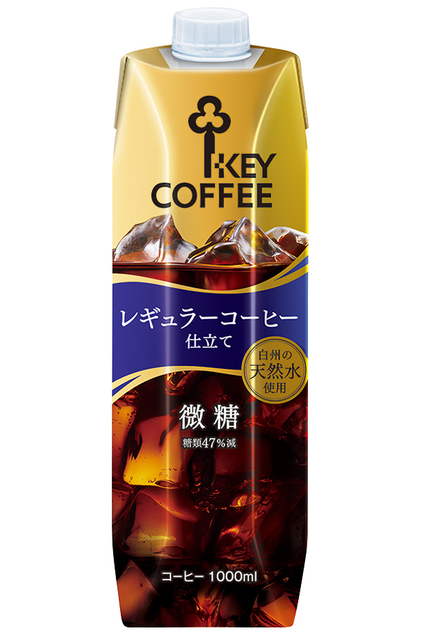 キーコーヒー リキッドコーヒー 微糖 テトラプリズマ 1L 1000ml 紙パック 6本×2ケース（12本） アイスコーヒー Key coffee