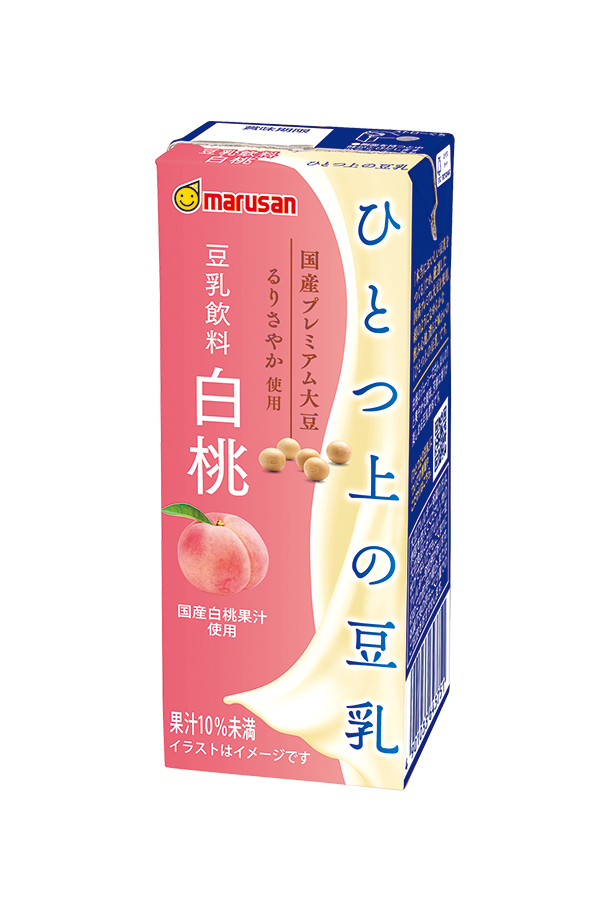 マルサン ひとつ上の豆乳 豆乳飲料白桃 200ml 紙パック 24本×4ケース（96本）