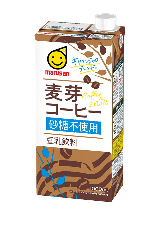 マルサン 豆乳飲料 麦芽コーヒー 砂糖不使用 1000ml 紙パック 6本 1ケース