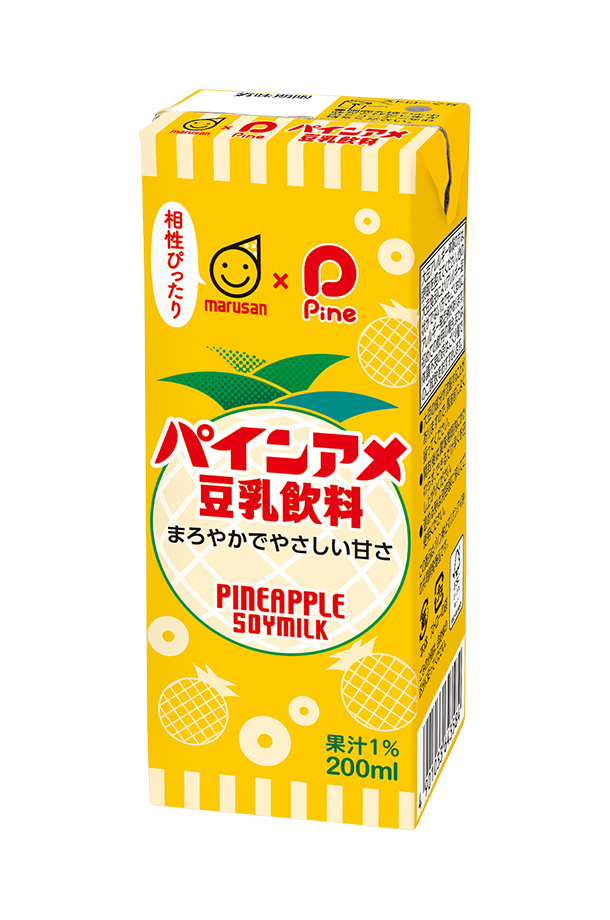 マルサン 豆乳飲料 パインアメ 200ml 紙パック 24本×2ケース（48本）マルサンアイ パイナップル