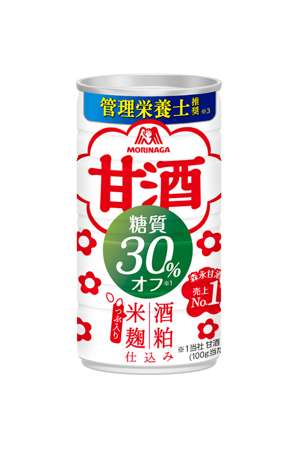 森永製菓 甘酒 糖質30％オフ 185g 缶 30本×2ケース（60本）