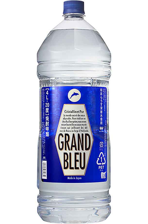 合同酒精 GRAND BLEU グランブルー 20度 ペットボトル 甲類 4L（4000ml） 4本 1ケース 甲類焼酎