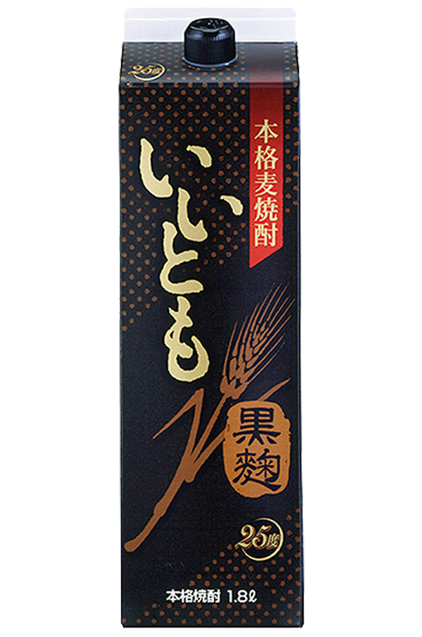 雲海酒造 本格麦焼酎 いいとも黒麹 25度 紙パック 1.8L（1800ml）6本 1ケース 麦焼酎 宮崎
